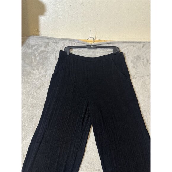 Chico’s Travelers Pants Women’s 3 XL 16 18 Black Ribbed Pull On Pockets Stretch - Picture 4 of 11